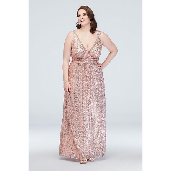 david's bridal rose gold sequin dress Rose Gold David's Bridal Gold Sequin Bridesmaid Dress David's Bridal Dresses Davids Bridal Rose Gold Sequined
